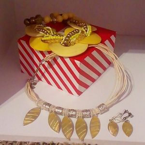 Yellow necklaces and necklace set